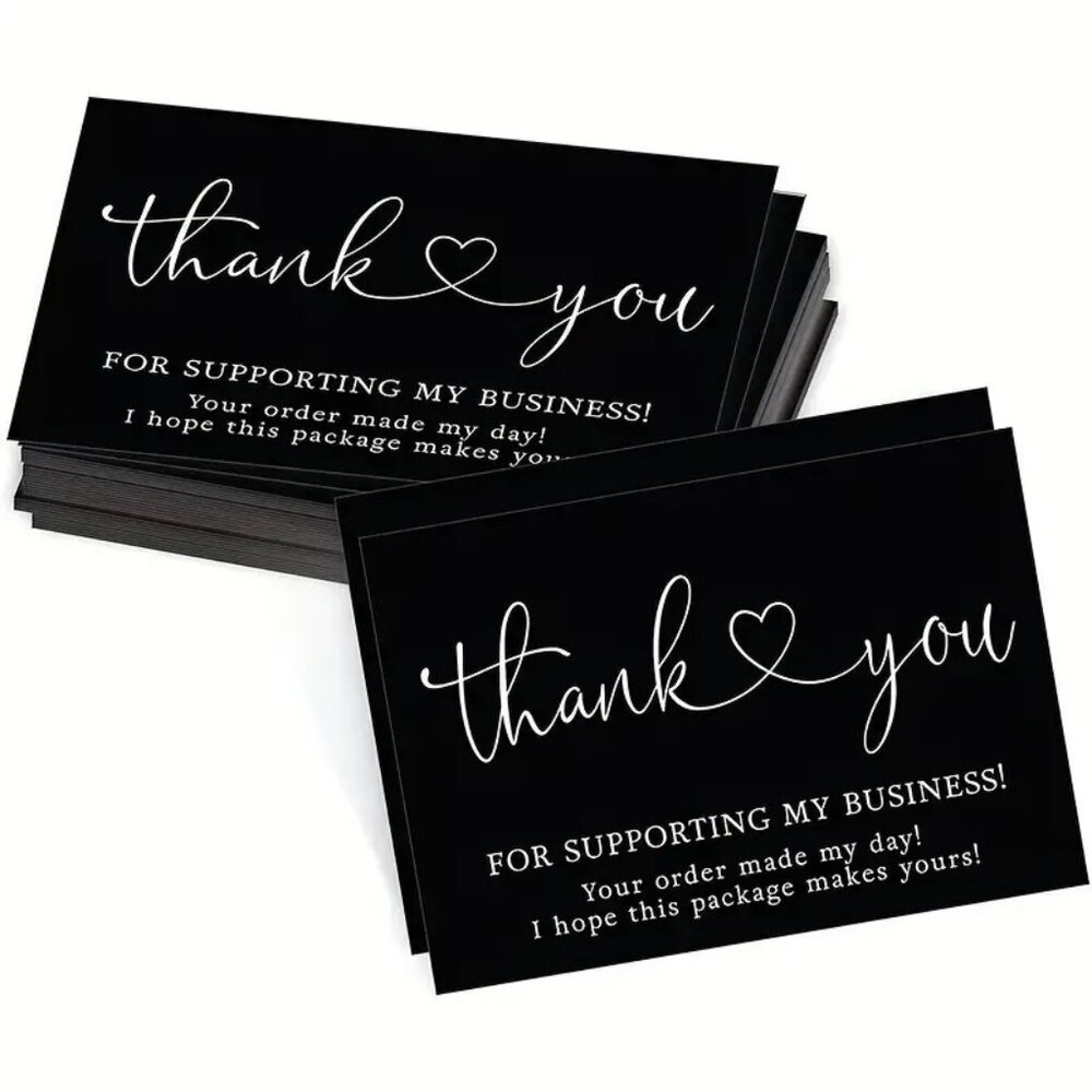 Thank You Cards Business 100 Supporting Small Business Hearts Sales Stylish